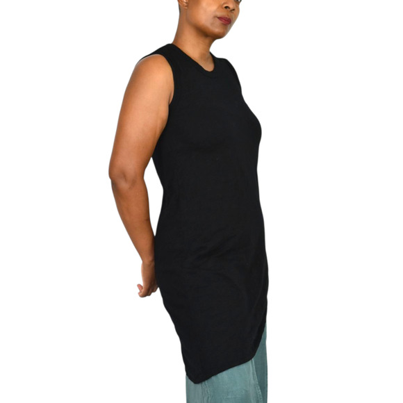 Wilt Black Slant Hem Tank Top Black Sleeveless Tee Angled Jersey Asymmetric XS - Picture 9 of 16